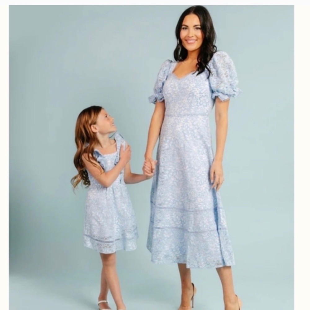 Rachel Parcell Blue Lace Dress LARGE